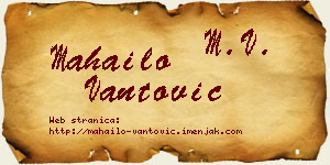 Mahailo Vantović vizit kartica